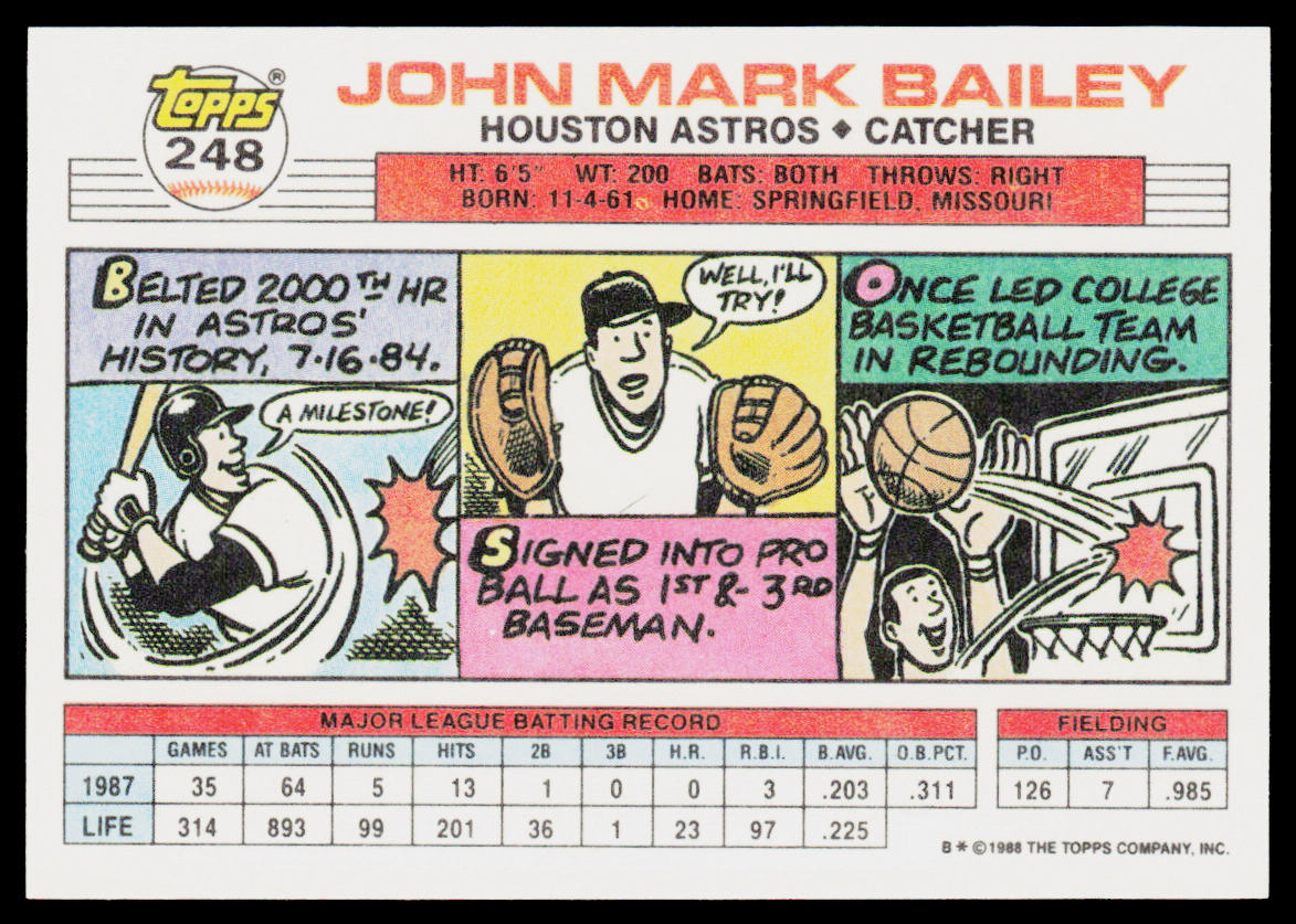 Mark Bailey 1988 Topps Big #248 Houston Astros