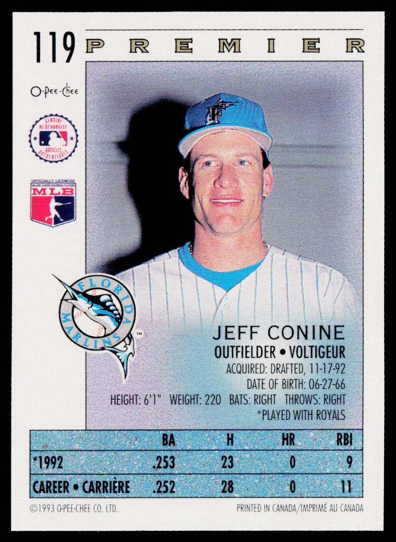 Jeff Conine 1993 O-Pee-Chee Premier #119 Florida Marlins