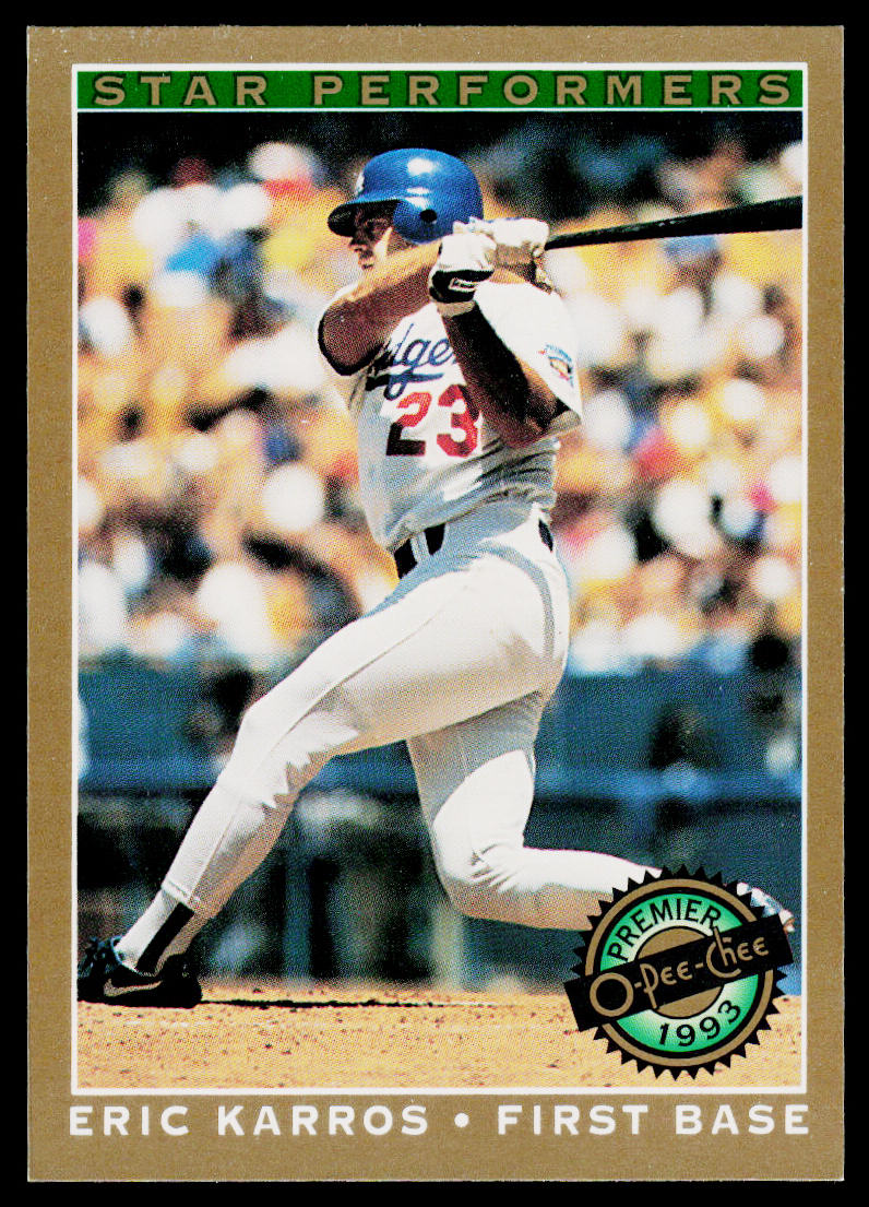 Eric Karros 1993 O-Pee-Chee Premier Star Performers #8 Los Angeles Dodgers