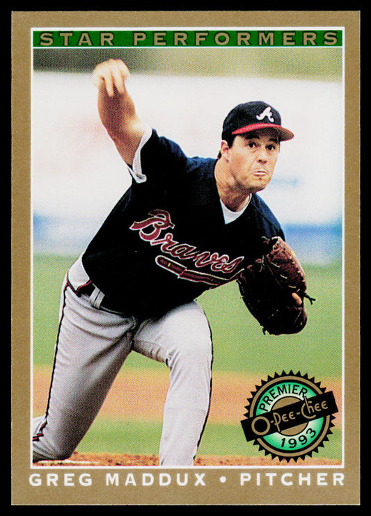Greg Maddux 1993 O-Pee-Chee Premier Star Performers #19 Atlanta Braves