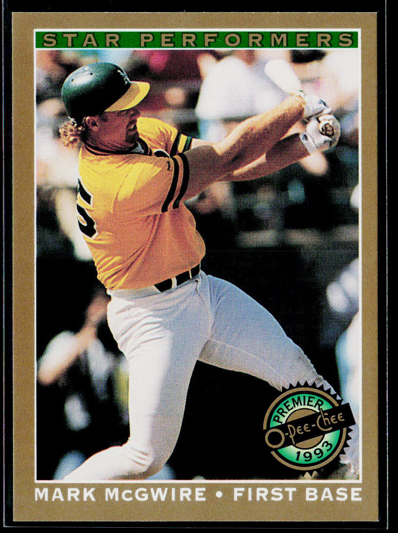 Mark McGwire 1993 O-Pee-Chee Premier Star Performers #16 Oakland Athletics