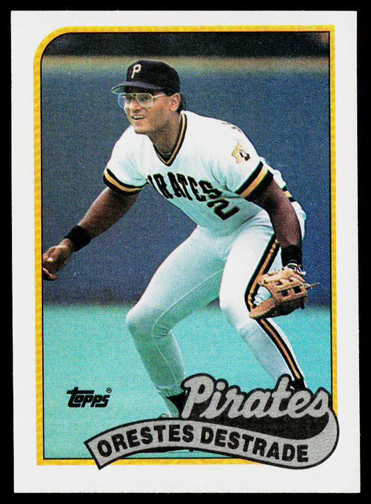 Orestes Destrade 1989 Topps #27b RC F* next to copyright Pittsburgh Pirates
