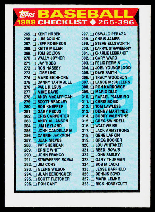 Checklist: 397-528 1989 Topps #524