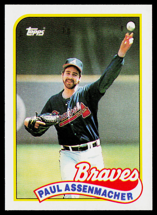 Paul Assenmacher 1989 Topps #454 Atlanta Braves