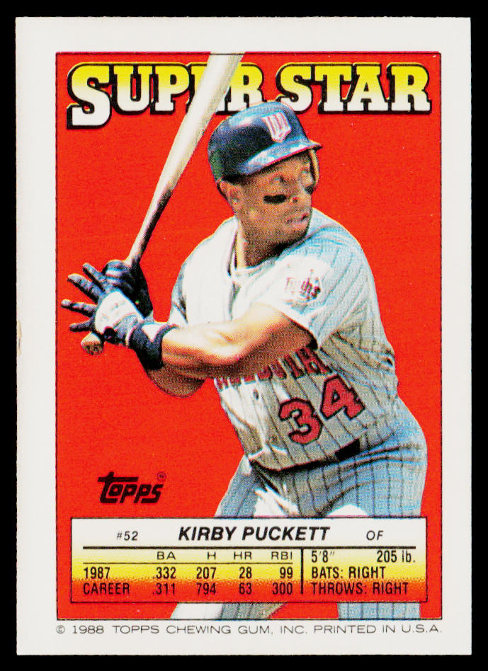 Kirby Puckett 1988 Topps Stickers #121 / 182c