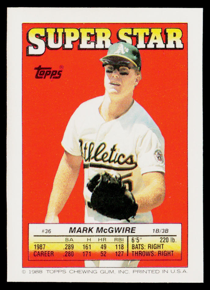Mark Mcwire 1988 Topps Stickers #132 / 197c