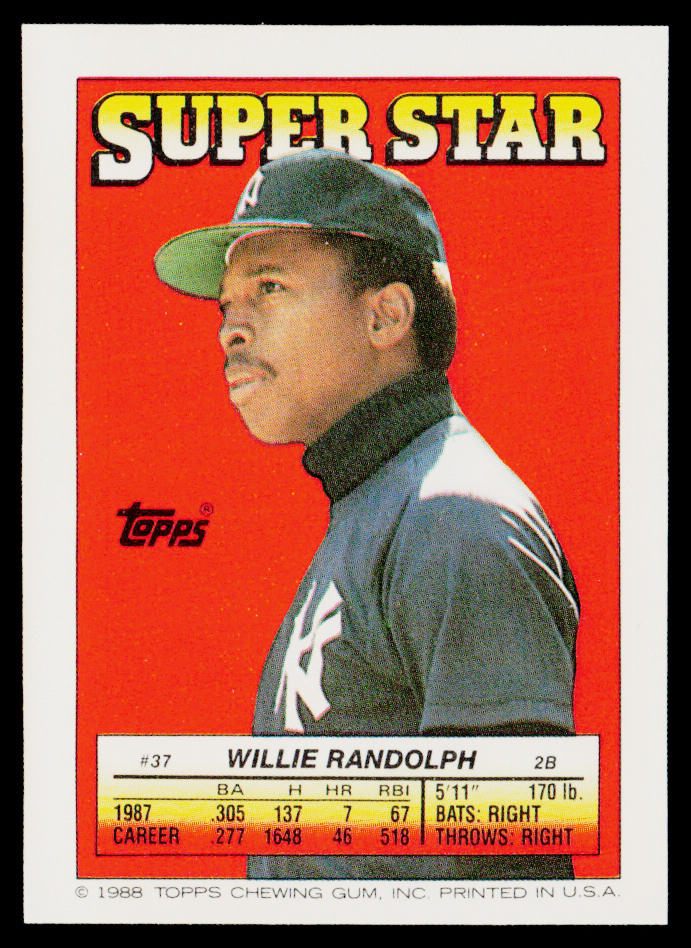 Willie Randolph 1988 Topps Stickers #133 / 232e