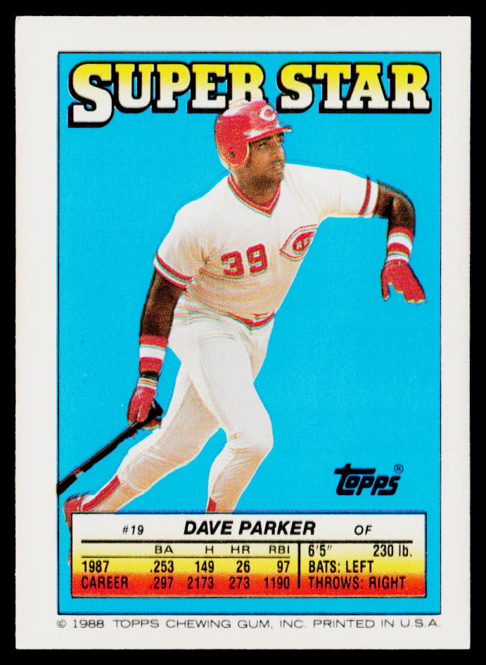 Dave Parker 1988 Topps Stickers #140 / 285b