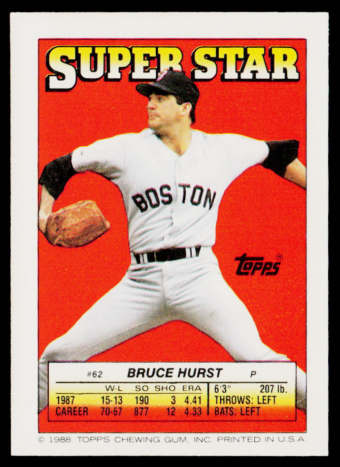 Bruce Hurst 1988 Topps Stickers #140 / 285d