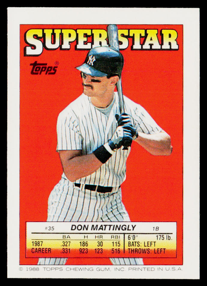 Don Mattingly 1988 Topps Stickers #202 / 309b