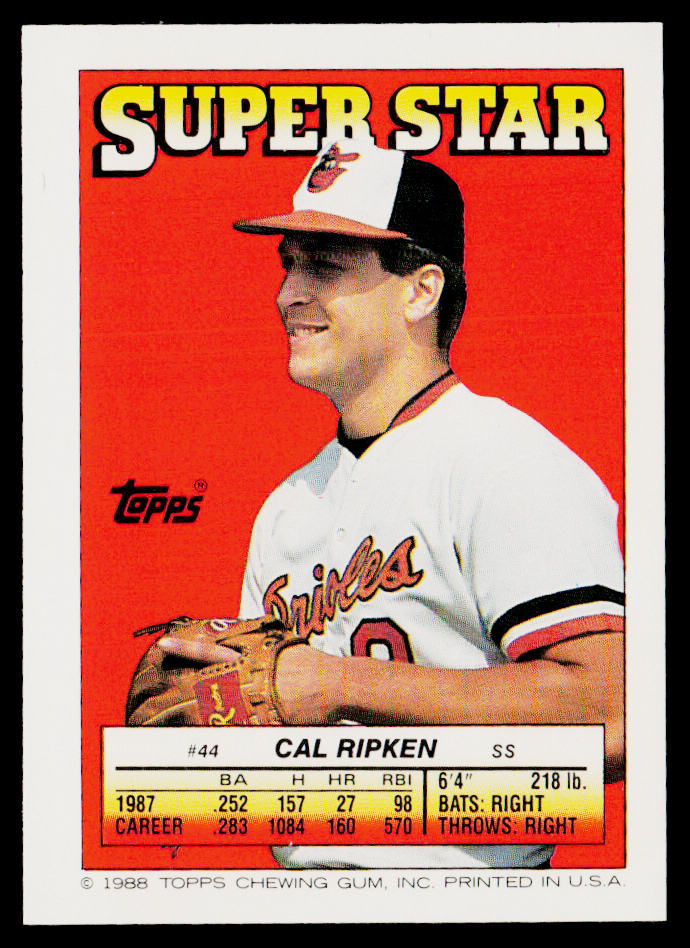 Cal Ripken 1988 Topps Stickers #67 / 235b