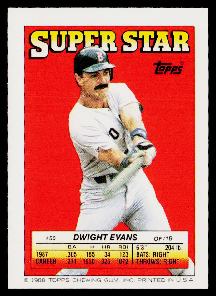 Dwight Evans 1988 Topps Stickers #89 / 267d