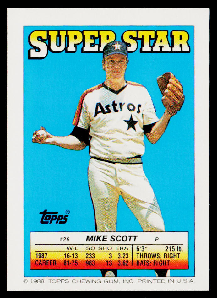 Mike Scott 1988 Topps Stickers #38 / 183b