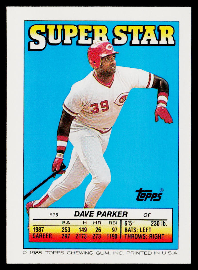 Dave Parker 1988 Topps Stickers #26 / 216b