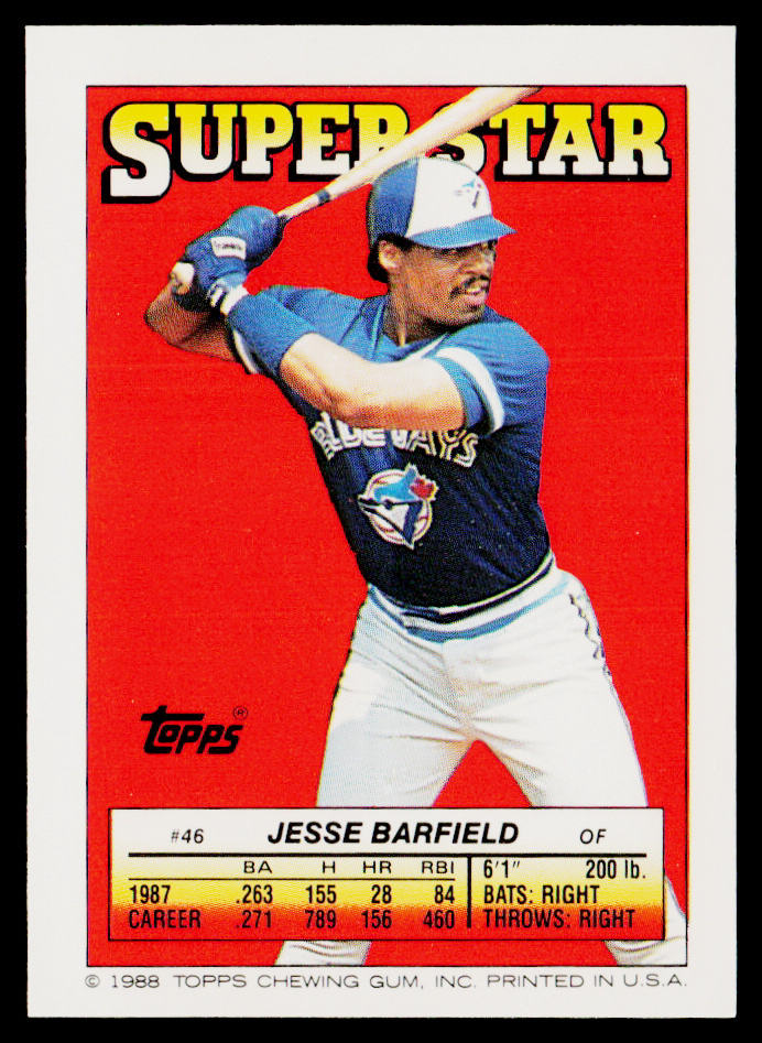 Jesse Barfield 1988 Topps Stickers #50 / 271d