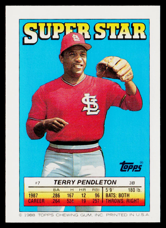 Terry Pendleton / Gary Ward 1988 Topps Stickers #49 / 303