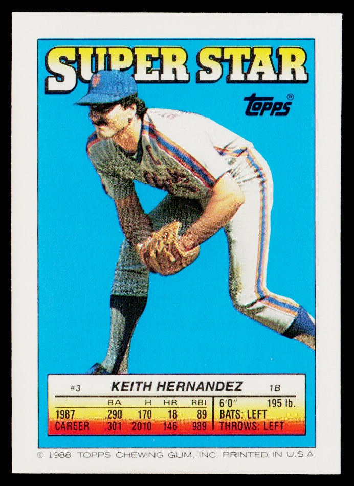 Keith Hernandez 1988 Topps Stickers #87 / 251b