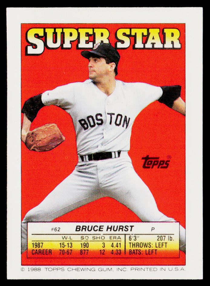 Bruce Hurst 1988 Topps Stickers #8 / 306d