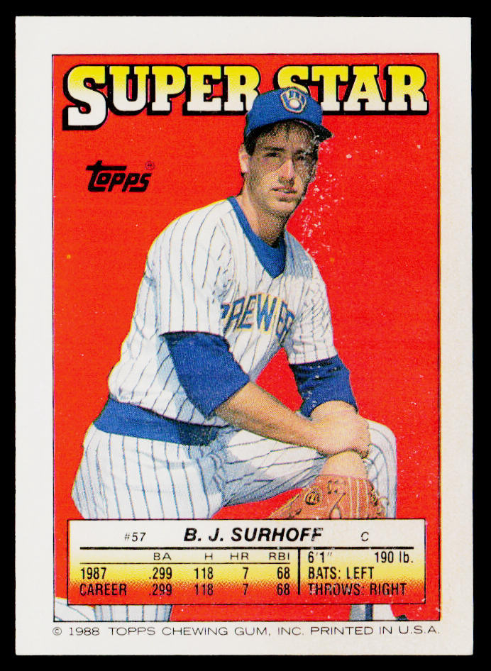 B.J. Surhoff 1988 Topps Stickers #37 / 260c