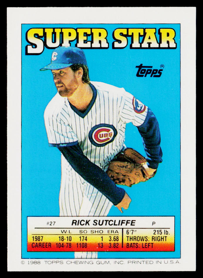 Rick Sutcliffe 1988 Topps Stickers #38 / 183c