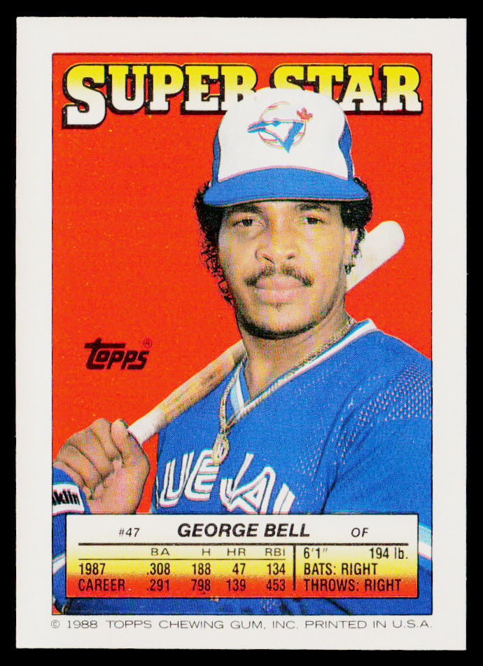 George Bell 1988 Topps Stickers #71 / 281c