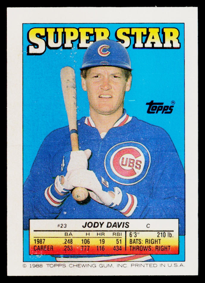 Jody Davis 1988 Topps Stickers #60 / 290c