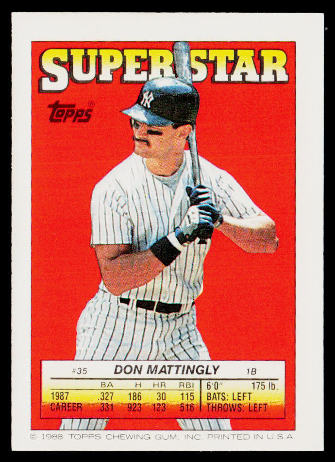 Don Mattingly 1988 Topps Stickers #1 / 263c