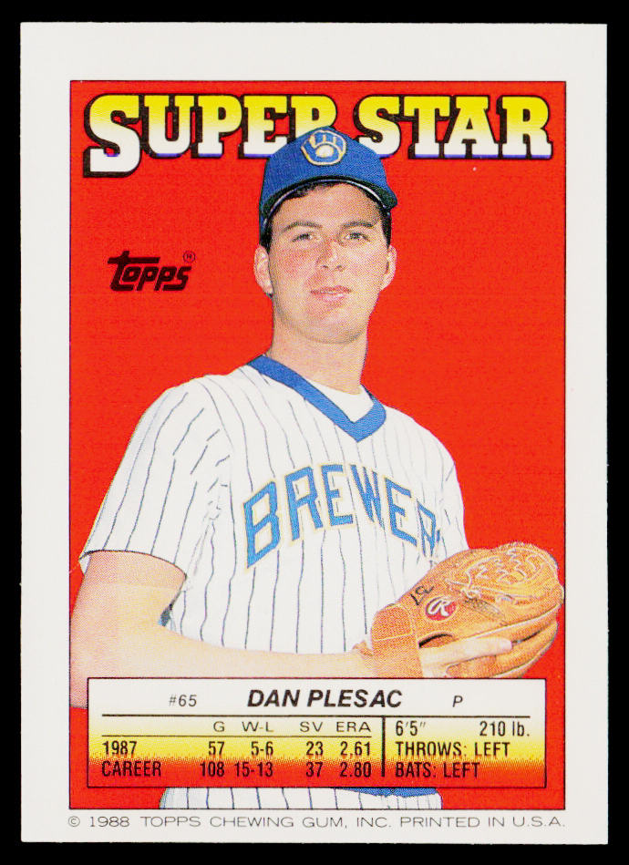Dan Plesac 1988 Topps Stickers #59 / 198d
