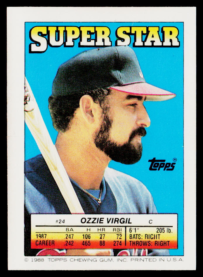 Ozzie Virgil 1988 Topps Stickers #42 / 178b