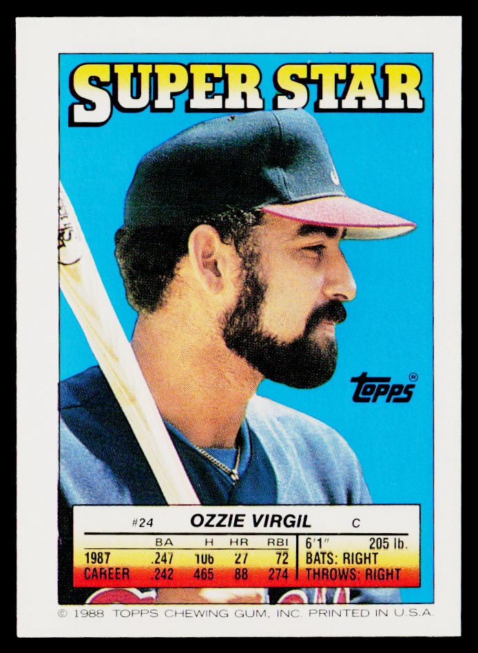 Ozzie Virgil 1988 Topps Stickers #43 / 249b