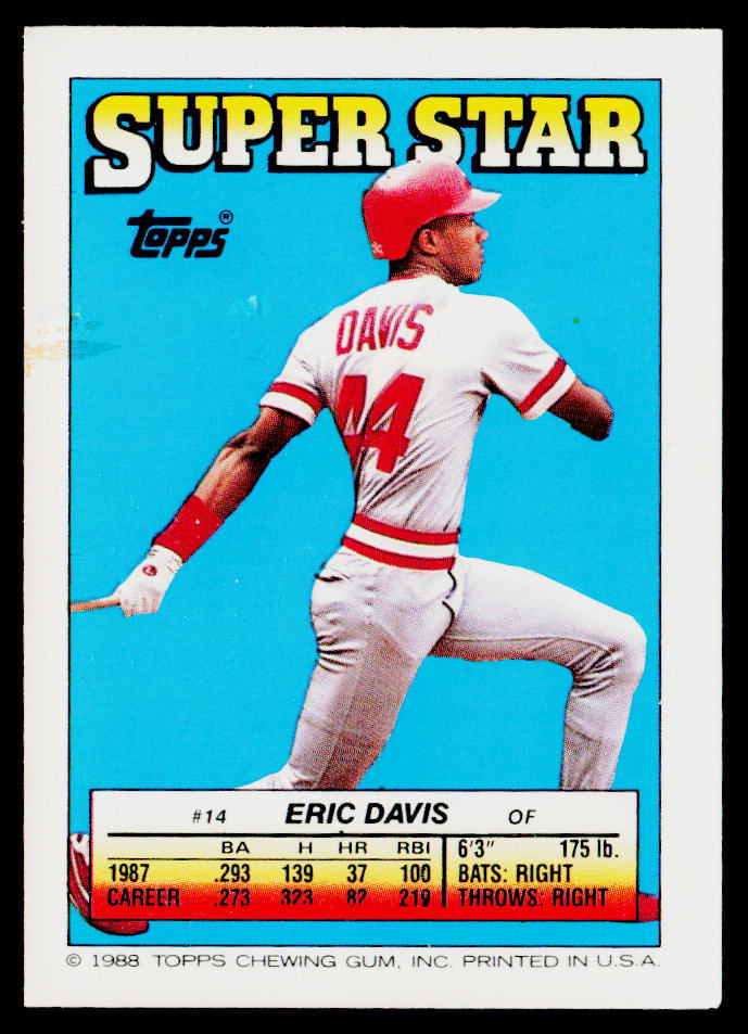 Eric Davis 1988 Topps Stickers #146 Cincinnati Reds