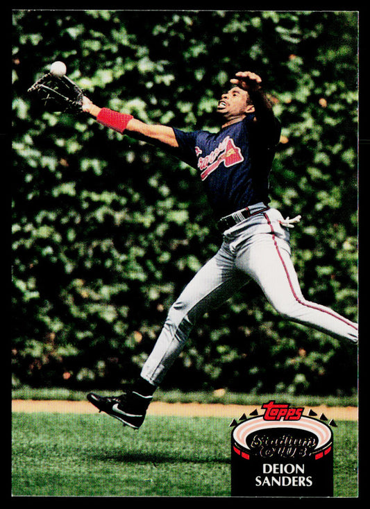 Deion Sanders 1992 Stadium Club #15 Atlanta Braves