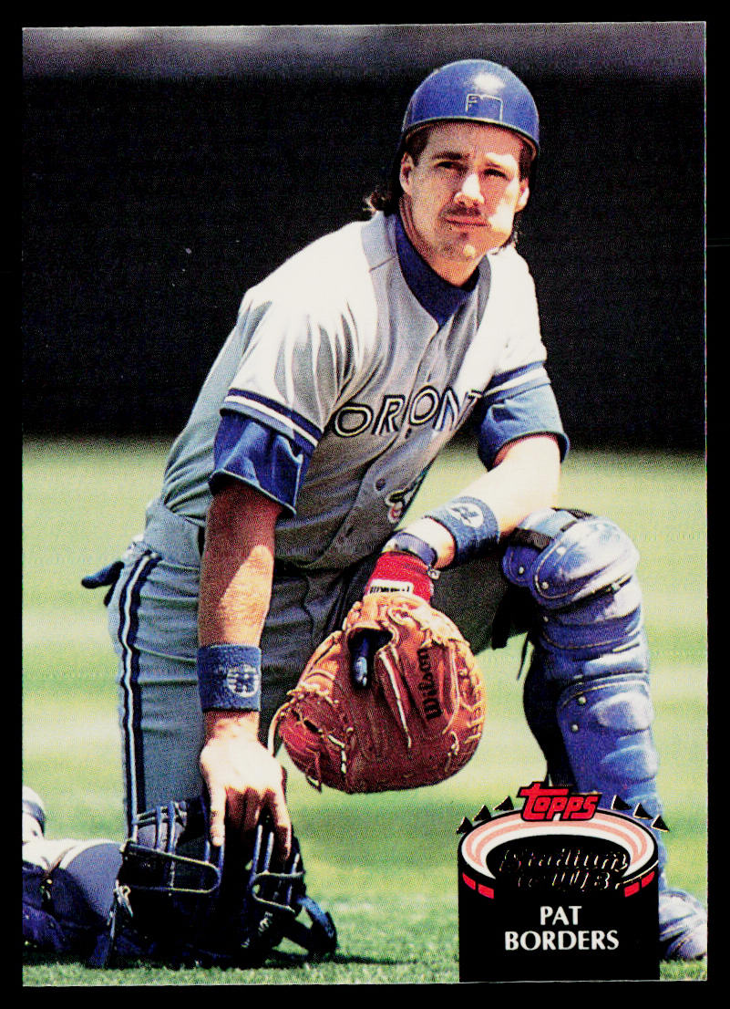 Pat Borders 1992 Stadium Club #77 Toronto Blue Jays