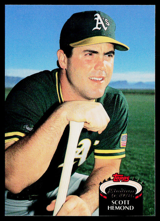 Scott Hemond 1992 Stadium Club #62b Oakland Athletics