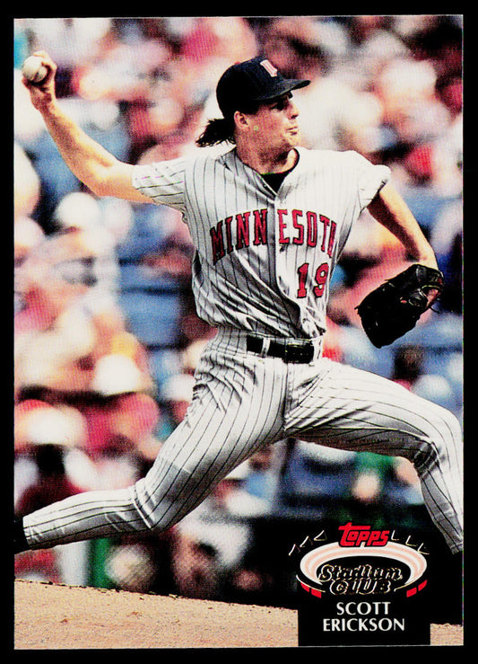 Scott Erickson 1992 Stadium Club #110 Minnesota Twins