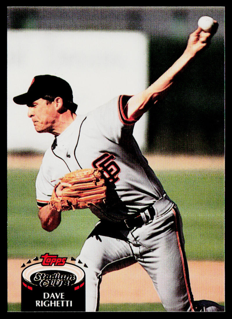 Dave Righetti 1992 Stadium Club #107 San Francisco Giants