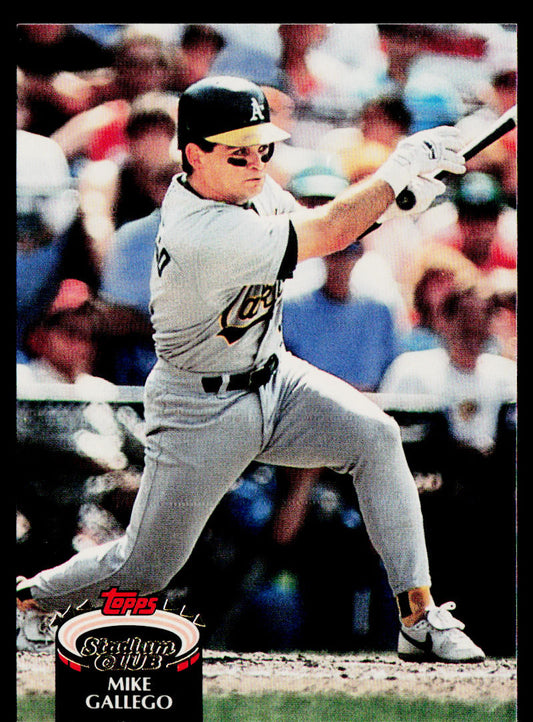 Mike Gallego 1992 Stadium Club #106 Oakland Athletics