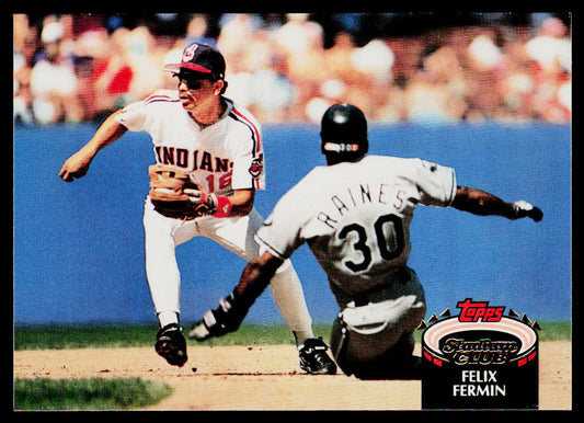 Felix Fermin 1992 Stadium Club #102 Cleveland Indians