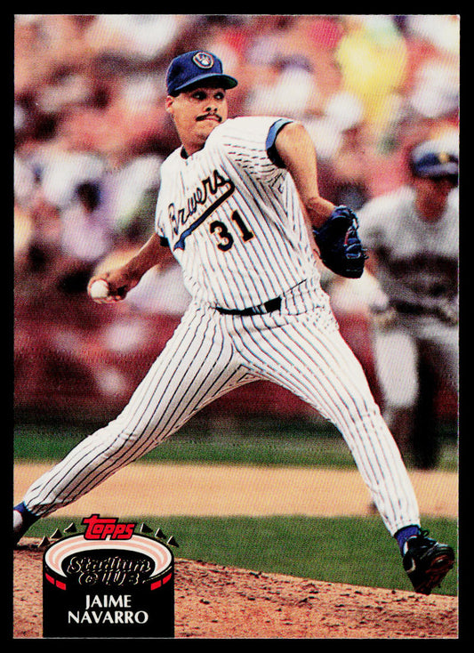 Jaime Navarro 1992 Stadium Club #87 Milwaukee Brewers