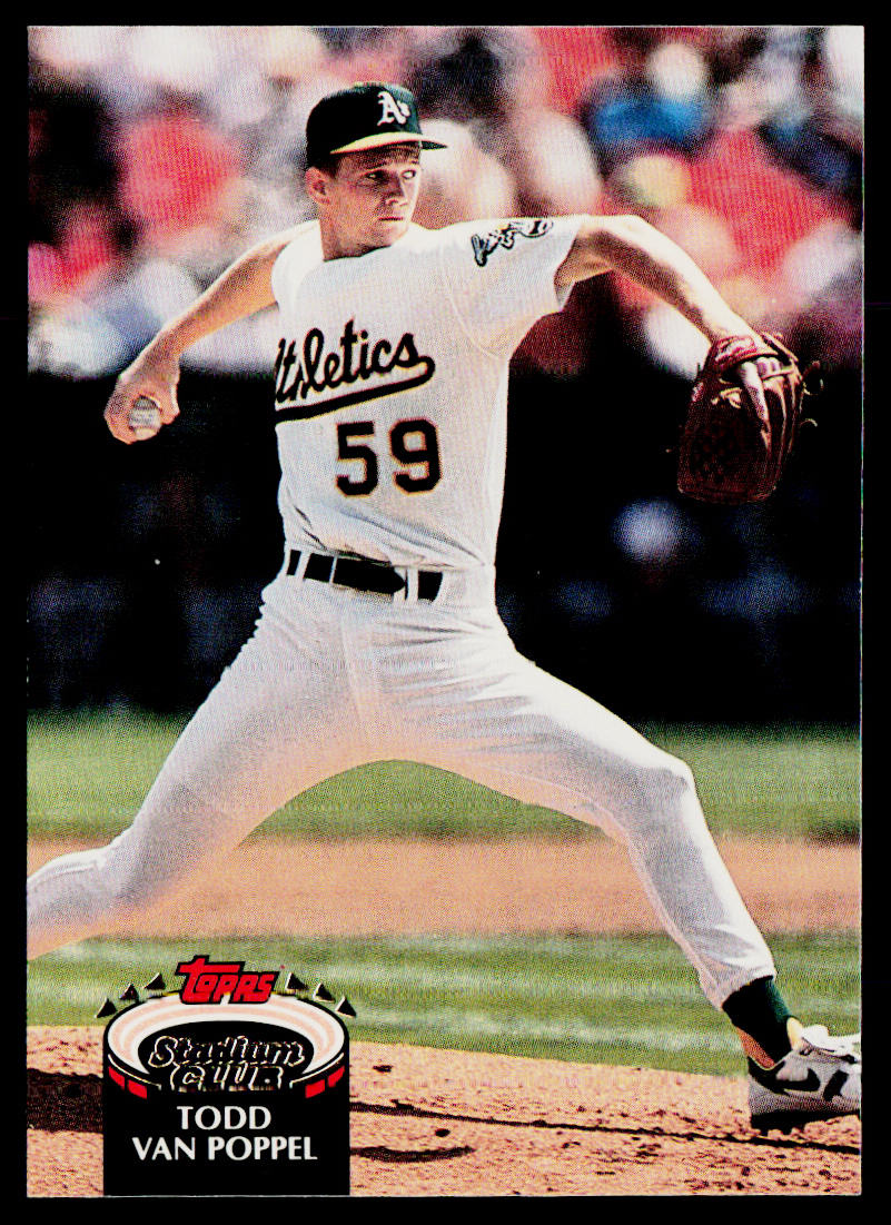 Todd Van Poppel 1992 Stadium Club #129b Oakland Athletics