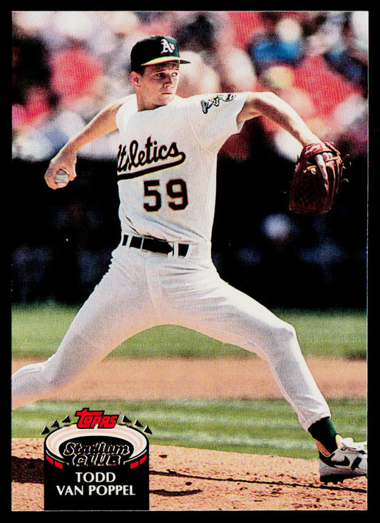 Todd Van Poppel 1992 Stadium Club #129b Oakland Athletics