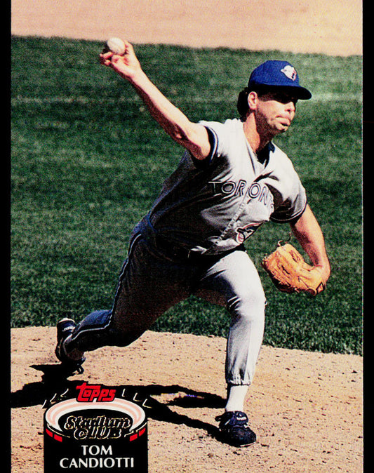 Tom Candiotti 1992 Stadium Club #113 Toronto Blue Jays