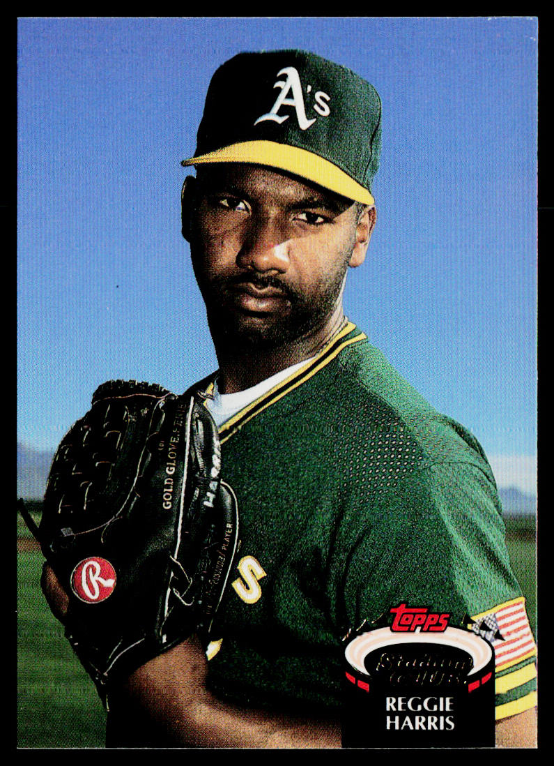 Reggie Harris 1992 Stadium Club #158b Oakland Athletics