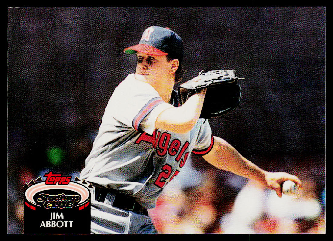 Jim Abbott 1992 Stadium Club #210 California Angels