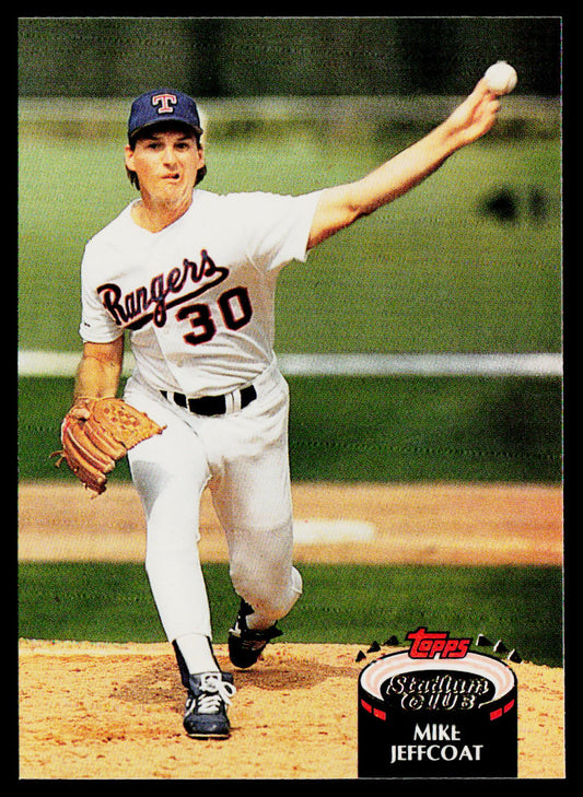 Mike Jeffcoat 1992 Stadium Club #265 Texas Rangers