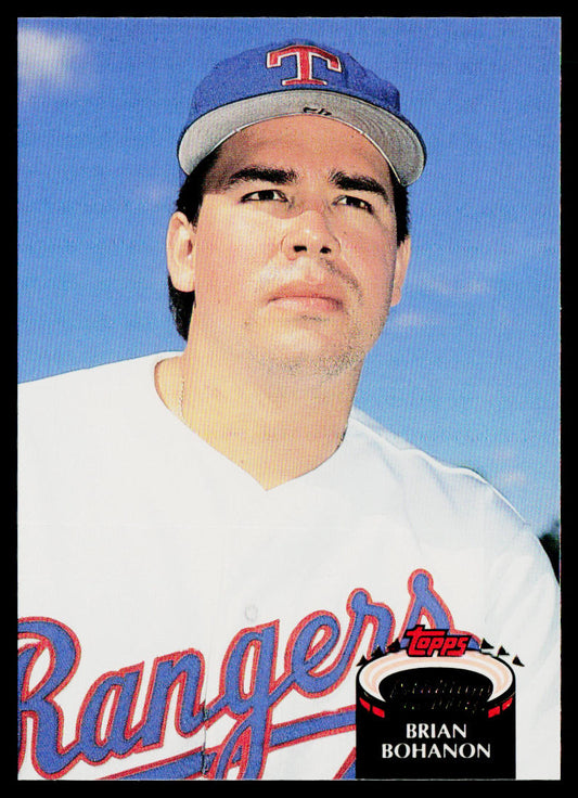 Brian Bohanon 1992 Stadium Club #297 Texas Rangers