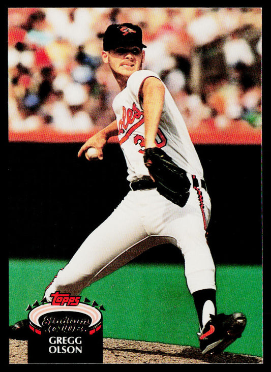 Gregg Olson 1992 Stadium Club #293 Baltimore Orioles