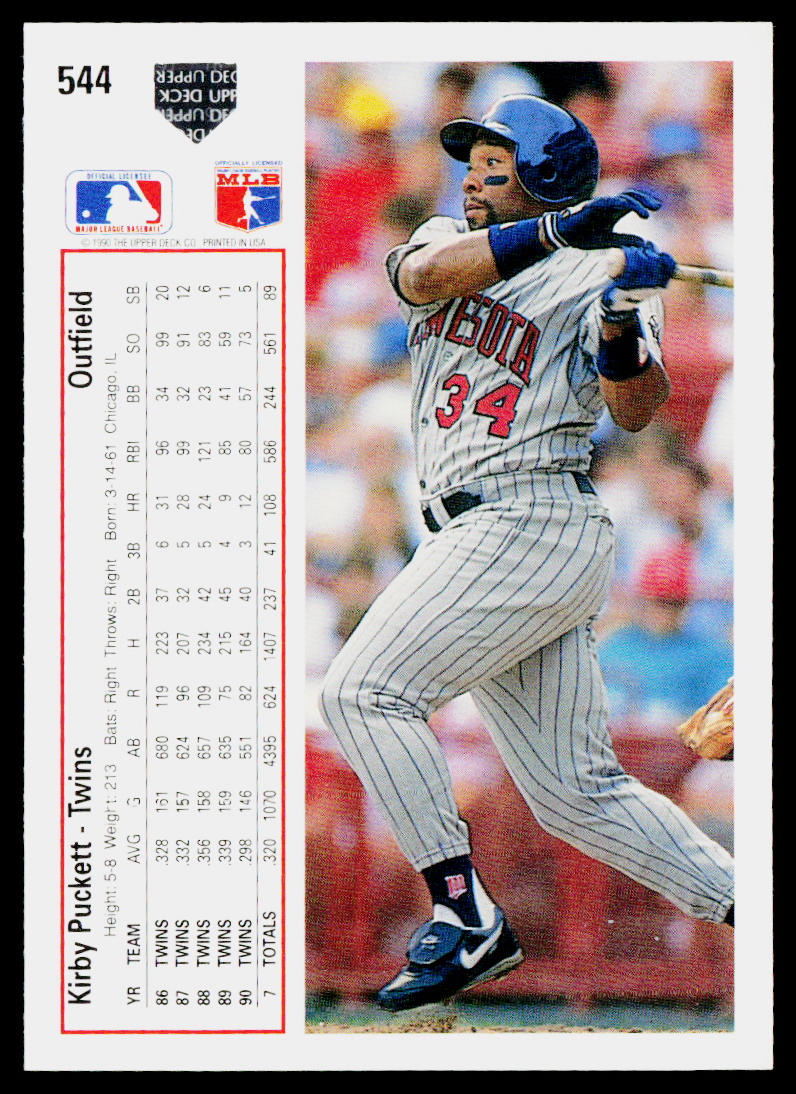 Kirby Puckett 1991 Upper Deck #544c Minnesota Twins