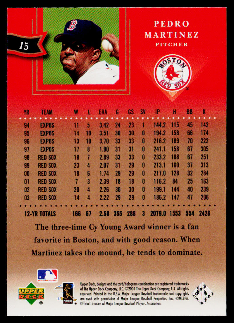 Pedro Martinez 2004 Upper Deck Diamond Collection All-Star Lineup #15