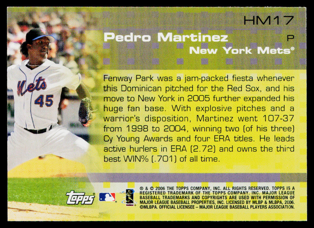 Pedro Martinez 2006 Topps Hobby Masters #HM17 New York Mets